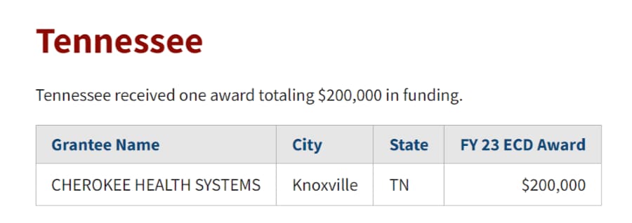 CHS recognition with award amount